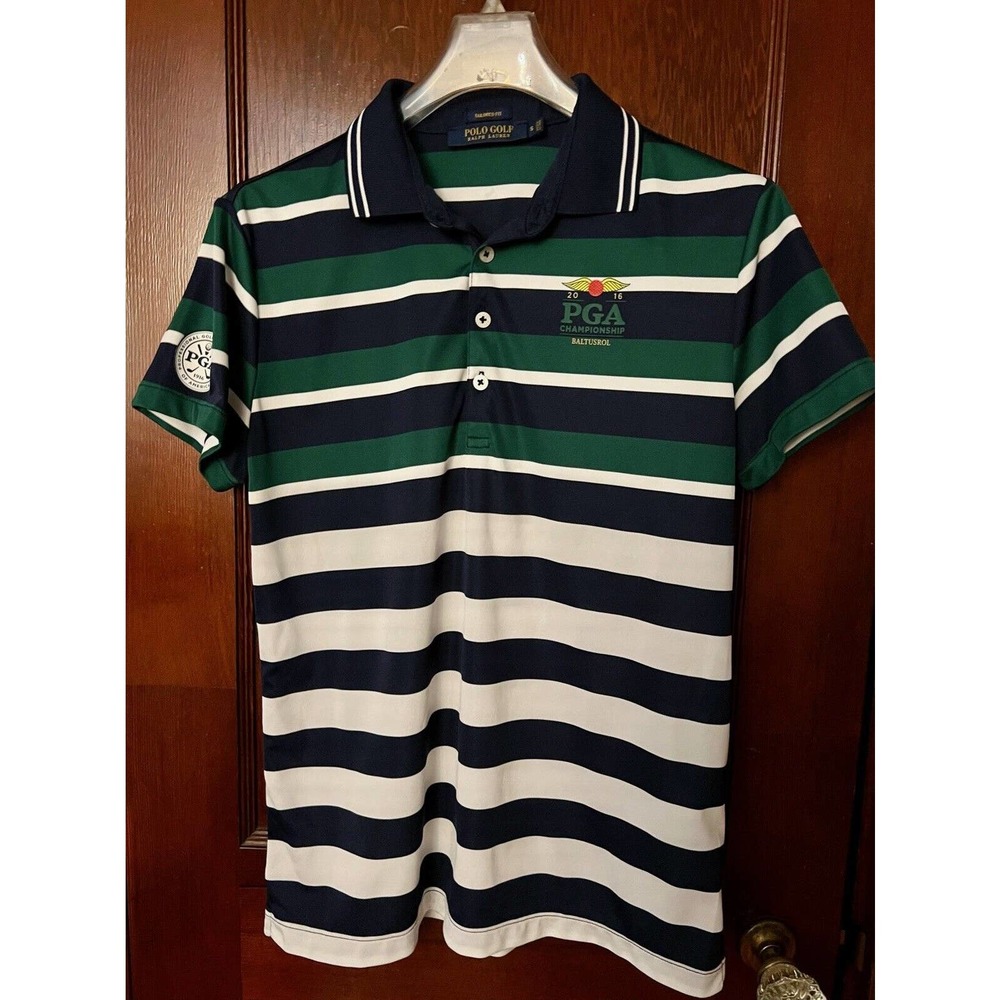 POLO RALPH LAUREN STRETCH GOLF POLO SHIRT 2016 PGA CHAMPIONSHIP BALTUSROL SZ S